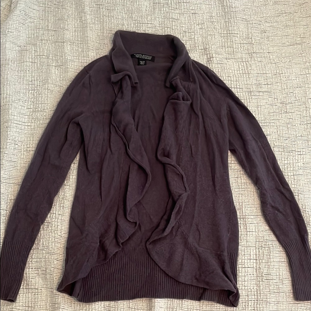 Banana Republic Plum Ruffled Cardigan